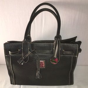 Dooney Pebble Leather Tassel Satchel